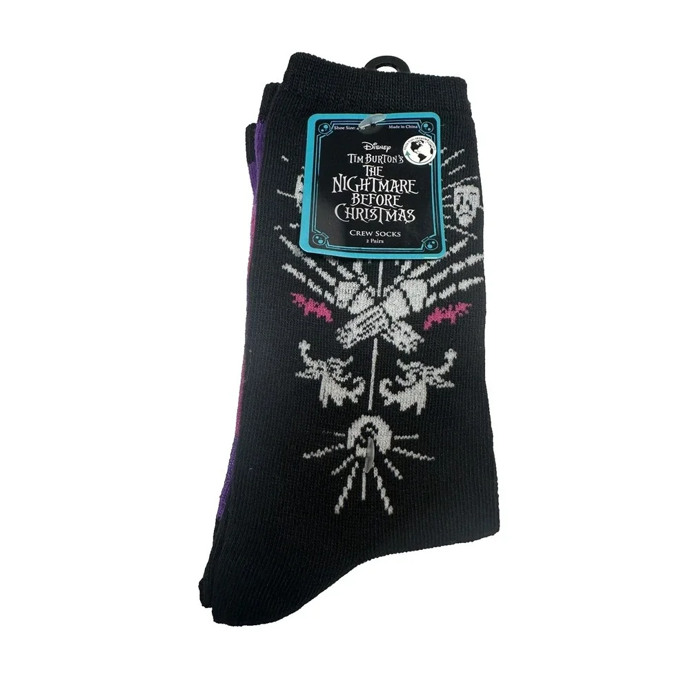 disney 1 pair womens knee high halloween socks show size 4-10 nightmare christma
